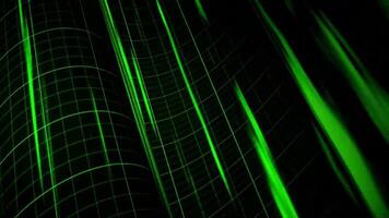 verde brillante luces líneas dando vueltas animación video