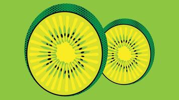 Kiwi fruit symbol tatto flat deisgn vector
