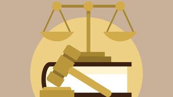 ley y justicia resumen plano diseño vector
