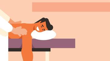 hombre tiene un masaje en un spa ilustración vector