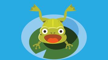 frog animal cartoon for coloring book flat design illustration vector