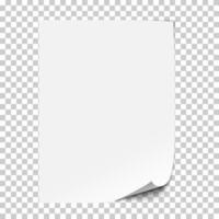 realistic paper sheet with folded corner. vector