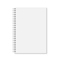 Vertical blank copybook with silver spiral vector