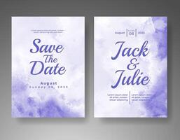 Wedding invitation with abstract watercolor background vector