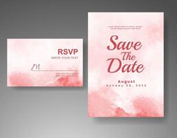 Wedding invitation with abstract watercolor background vector