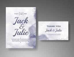 Wedding invitation with abstract watercolor background vector