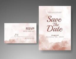 Wedding invitation with abstract watercolor background vector