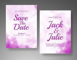 Wedding invitation with abstract watercolor background vector