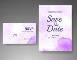 Wedding invitation with abstract watercolor background vector