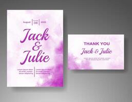 Wedding invitation with abstract watercolor background vector