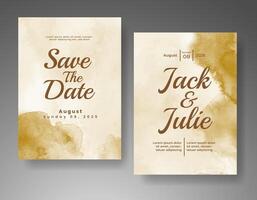 Wedding invitation with abstract watercolor background vector