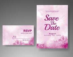 Wedding invitation with abstract watercolor background vector