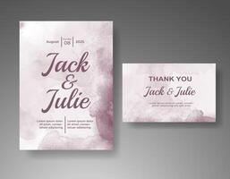 Wedding invitation with abstract watercolor background vector