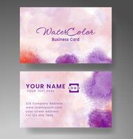 Beautiful business card template with watercolor vector