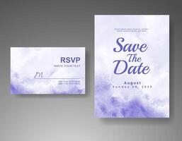 Wedding invitation with abstract watercolor background vector