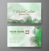 Beautiful business card template with watercolor vector