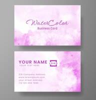 Beautiful business card template with watercolor vector