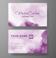 Beautiful business card template with watercolor vector