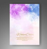 Cover template with watercolor background. Design for your cover, date, postcard, banner, logo. vector