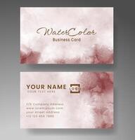 Beautiful business card template with watercolor vector