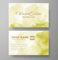 Beautiful business card template with watercolor vector