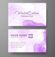 Beautiful business card template with watercolor vector