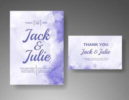 Wedding invitation with abstract watercolor background vector