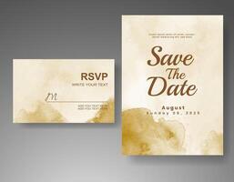 Wedding invitation with abstract watercolor background vector