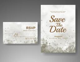 Wedding invitation with abstract watercolor background vector