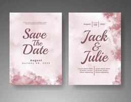 Wedding invitation with abstract watercolor background vector