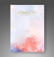 Cover template with watercolor background. Design for your cover, date, postcard, banner, logo. vector