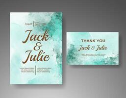 Wedding invitation with abstract watercolor background vector