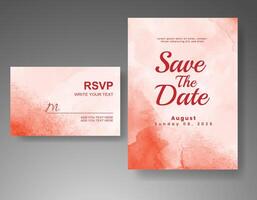 Wedding invitation with abstract watercolor background vector