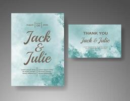 Wedding invitation with abstract watercolor background vector