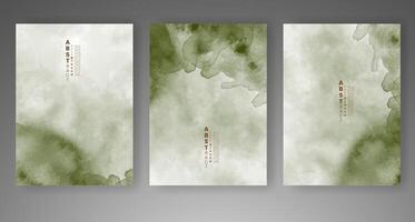 Set of creative hand painted abstract watercolor background. Design for your cover, date, postcard, banner, logo. vector