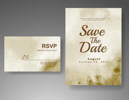 Wedding invitation with abstract watercolor background vector