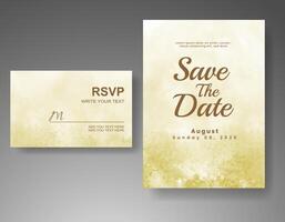 Wedding invitation with abstract watercolor background vector