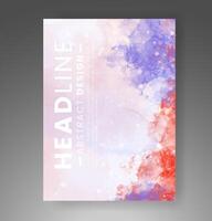 Cards with watercolor background. Design for your cover, date, postcard, banner, logo. vector