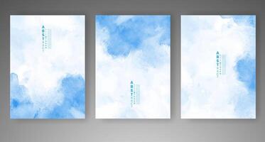 Set of creative hand painted abstract watercolor background. Design for your cover, date, postcard, banner, logo. vector