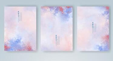 Set of creative hand painted abstract watercolor background. Design for your cover, date, postcard, banner, logo. vector