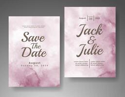 Wedding invitation with abstract watercolor background vector