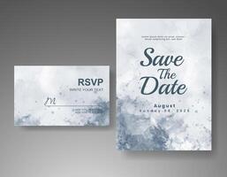 Wedding invitation with abstract watercolor background vector