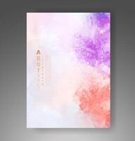 Cover template with watercolor background. Design for your cover, date, postcard, banner, logo. vector