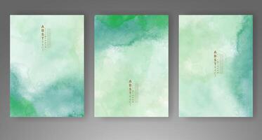 Set of creative hand painted abstract watercolor background. Design for your cover, date, postcard, banner, logo. vector