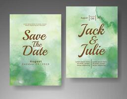 Wedding invitation with abstract watercolor background vector