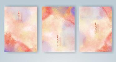 Set of creative hand painted abstract watercolor background. Design for your cover, date, postcard, banner, logo. vector