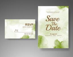 Wedding invitation with abstract watercolor background vector