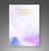 Cover template with watercolor background. Design for your cover, date, postcard, banner, logo. vector