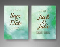 Wedding invitation with abstract watercolor background vector