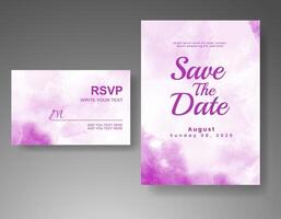 Wedding invitation with abstract watercolor background vector